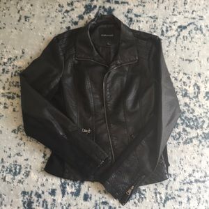 Black moto jacket.